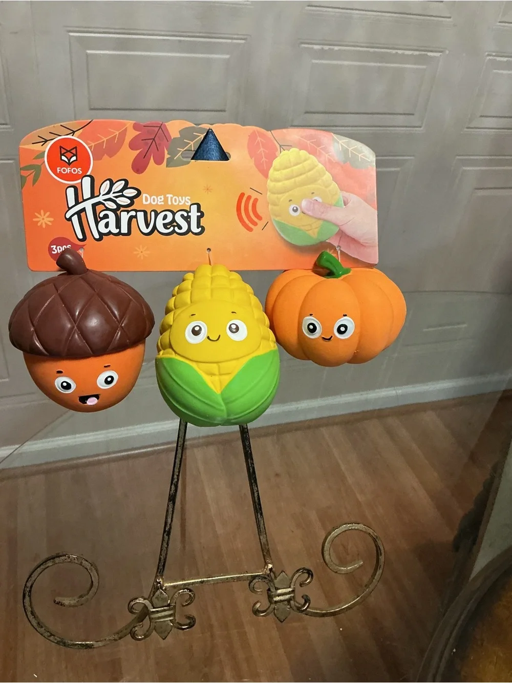 Brand New Fofos Set Of 3 Latex Vegetables Dog Toy, Dog Toy Squeaker.